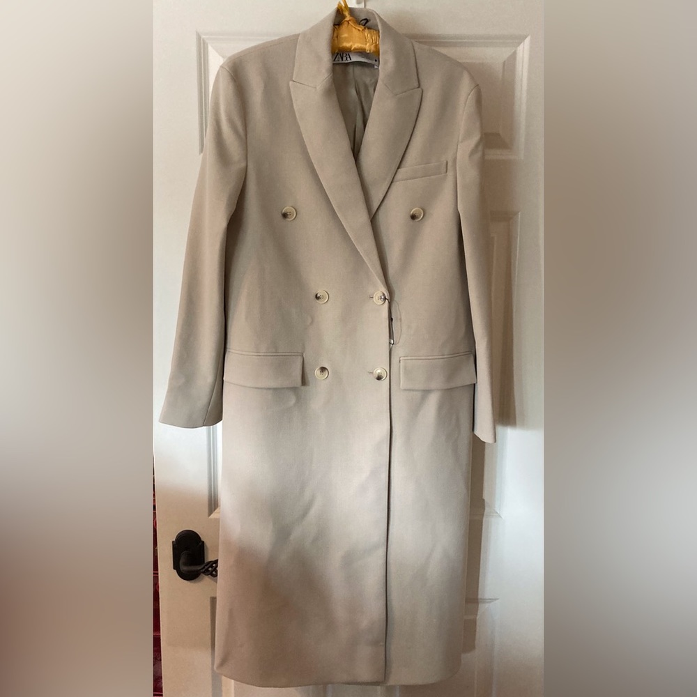 NWT Zara Double Breasted Dress Coat - Picture 1 of 9